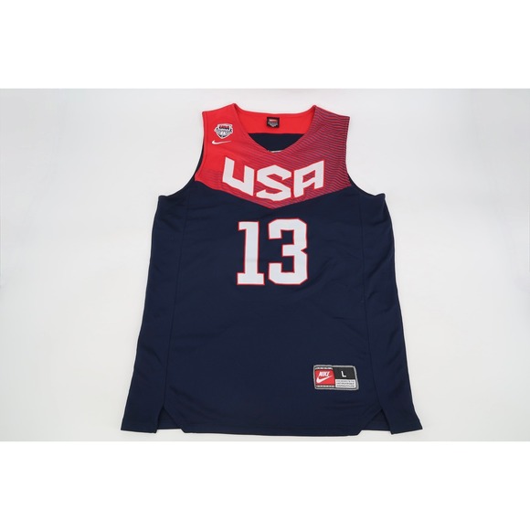 USA Basketball Jersey Mens Large Navy Red Nike Team Harden #13 NBA